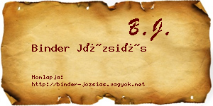 Binder Józsiás névjegykártya